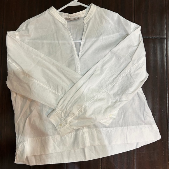Everlane White Long Sleeve Top Banded Collar 6 - Picture 3 of 7